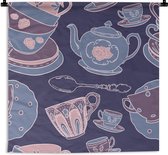 Tapisserie - Tapisserie - Motif - Thee - Tasse - Théière - 60x60 cm - Tapisserie