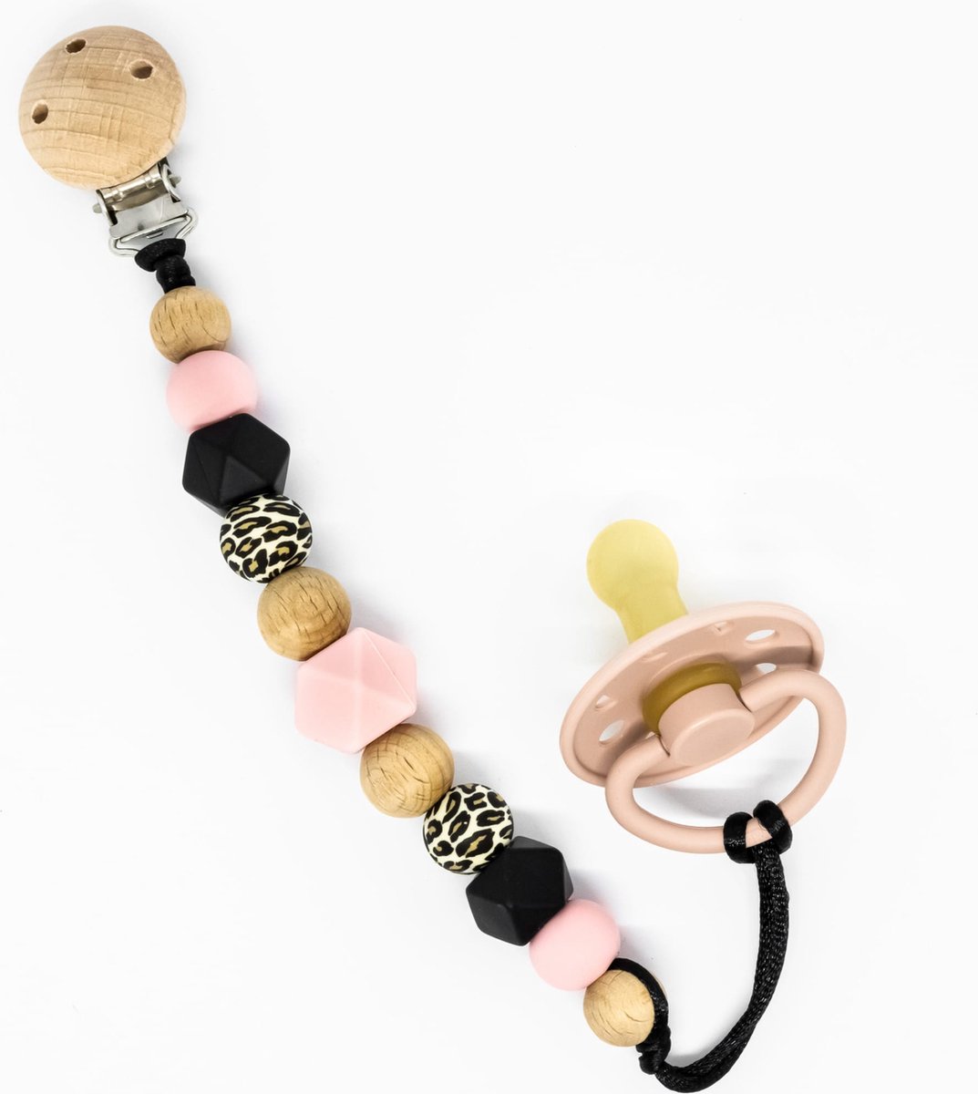 Speenkoord Lalieloe - Speenketting - Speenhouder Hout - Speenkoord Meisje - Roze - Leopard - Bloom Speenkoord Lalieloe - Speenketting - Speenhouder Hout - Speenkoord Meisje - Roze - Leopard - Bloom