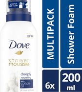 Dove Deeply Nourishing - 200 ml - Shower Foam - 6 stuks - Voordeelverpakking