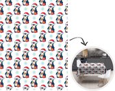 Kerst Tafelkleed - Kerstmis Decoratie - Tafellaken - Pinguïn - Kerstmuts - Kind - Patronen - Kerstmis - 180x240 cm - Kerstmis Versiering