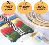 Shop-Away DIY Borduurpakket - 5 borduurringen - 50 kleuren garen - borduurpakketten voor volwassenen