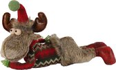 non-branded-kerstfiguur-eland-rudi-38-cm-textiel-rood