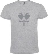 Grijs T shirt met print van " Vendetta " print Zilver size XXXXL