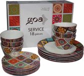 Serviesset "Goa" - 18 delig - 6 Persoons - Porselein