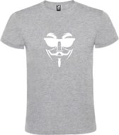 Grijs T shirt met print van " Vendetta " print Wit size S