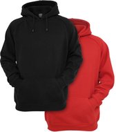 Urban Classics Hoodie/trui -S- Blank 2-Pack Zwart/Rood