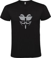 Zwart T shirt met print van " Vendetta " print Zilver size XS