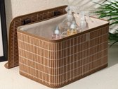 Bamboe opbergmand afsluitbaar Bruin, 33x23x20 cm, Pura Flora