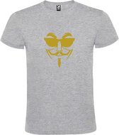 Grijs T shirt met print van " Vendetta " print Goud size L