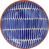 Casa Cubista  - Schaal met streepjespatroon blauw 27cm - Schalen