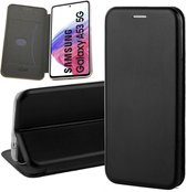 Hoesje geschikt voor Samsung Galaxy A53 - Book Case Lederen Wallet Cover Minimalistisch Pasjeshouder Hoes Zwart