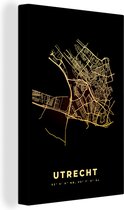 Tableau sur Toile City Map - Utrecht - Carte - Carte - Nederland - 40x60 cm - Décoration murale