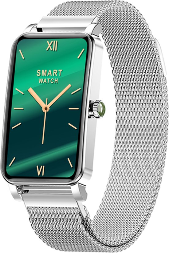 Avalue® Luxe Smartwatch Dames - Horloge geschikt voor iOS, Android & HarmonyOS toestellen - Zilver