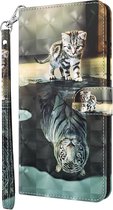 Poes tijger agenda wallet case hoesje Telefoonhoesje geschikt voor Samsung Galaxy A53