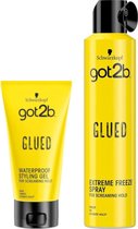 [Combo]  Schwarzkopf got2b glued waterproof gel & got2B GLUED EXTREME FREEZE HAARSPRAY/ ook voor pruiken