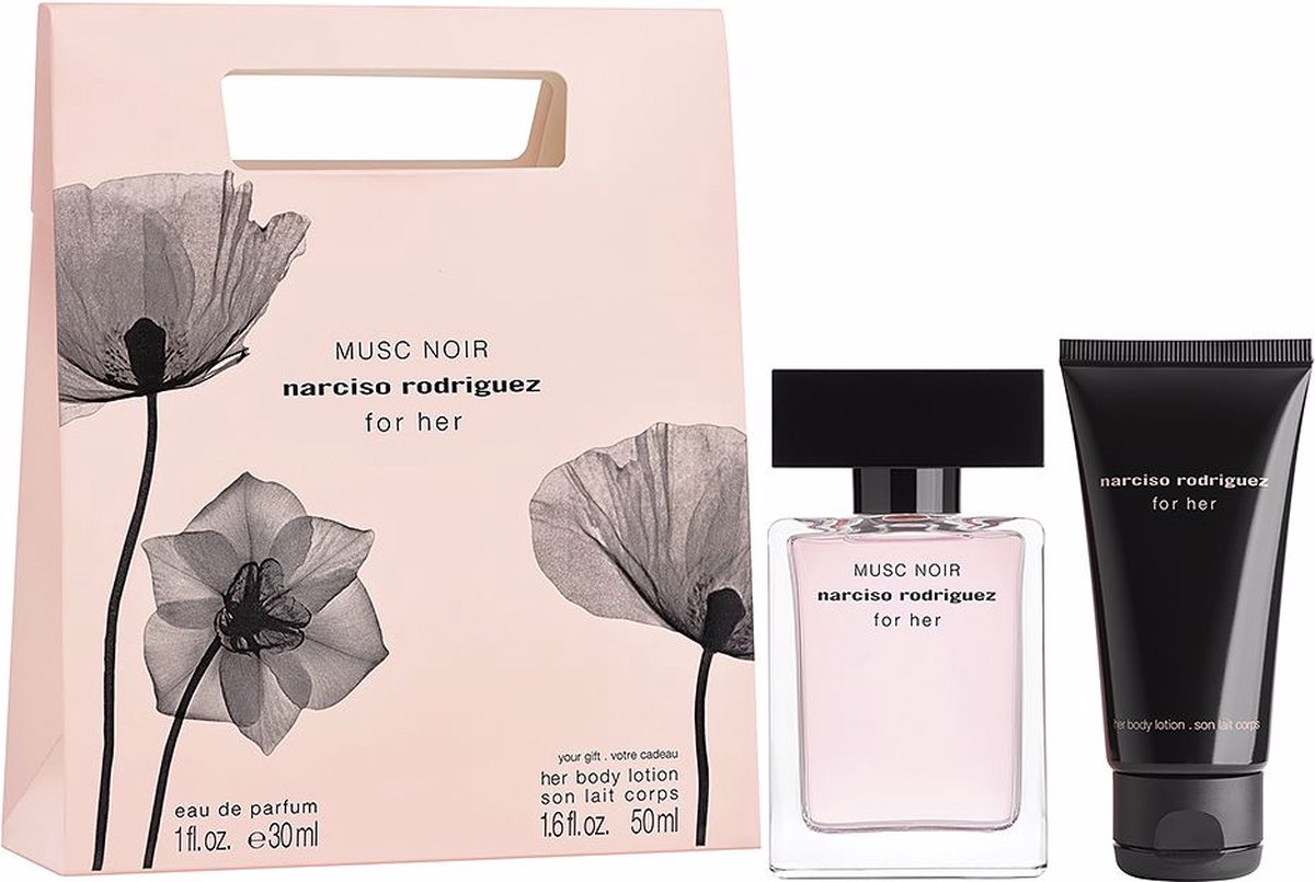 Narciso Rodriguez for Her Musc Noir Giftset - 30 ml eau de parfum spray + 50 ml bodylotion - cadeauset voor dames
