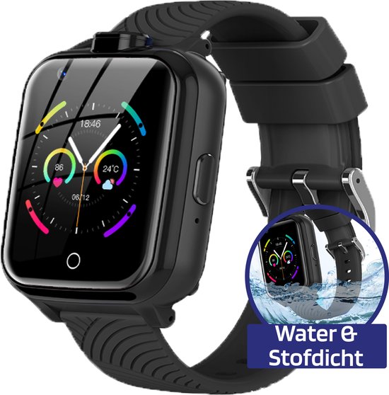Smarthorloge voor kinderen met videogesprekken en telefoon, kinderhorloge met voicechat GPS WhatsApp WiFi SOS SMS School Mode stappenteller IP68 waterdichte wekker voor meisjes