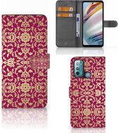 Telefoonhoesje met foto Motorola Moto G60 Bookcase Cadeautips Barok Pink