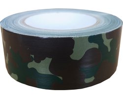 Kortpack - Duct-Tape 50mm breed x 25mtr lang - Camouflage Print - 1 rol - Met de Hand Scheurbaar - Outdoortape - Legertape - Kerndiameter: 76mm - (021.0167)