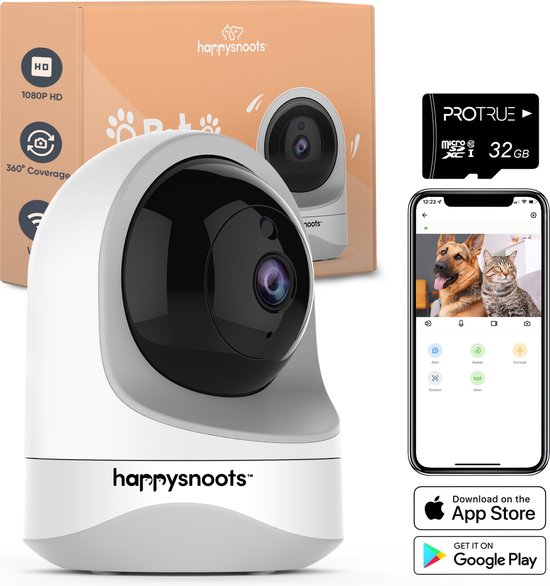 wij Meer Misverstand Happysnoots 1080P Huisdiercamera met App - 360° Honden Camera -  Hondencamera -... | bol.com