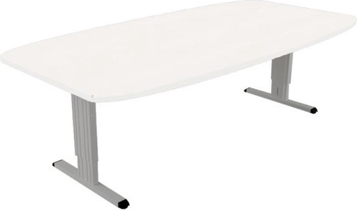 Offeco Bureau Bolton plus - Bureau - Bureautafel - Vergadertafel - Gaming bureau - Game bureau - Computertafel - Desk - Bureau Aluminium - Verstelbaar bureau - Gaming Desk - Bureau tafel - Bureau verstelbaar   Wit -240x120cm-- blad-  onderstel- x120