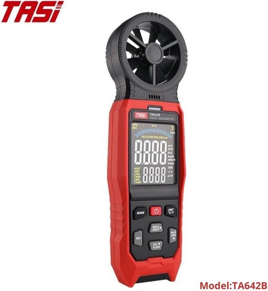 Aramox PEAKMETER PM6252A Digitale Windsnelheidsmeter, Digitale Windsnelheidsmeter Anemometer voor Draagbare Vaste Metingen, 3,4 X 6,5 Inch