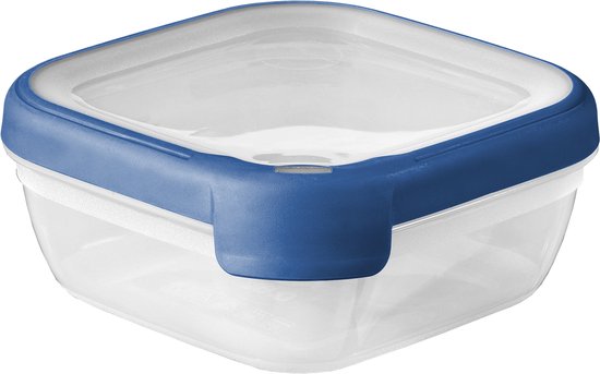 Récipient Curver Grand Chef Eco Fresh - 0,75L - Carré - 0 cm - Transparent/Bleu Foncé