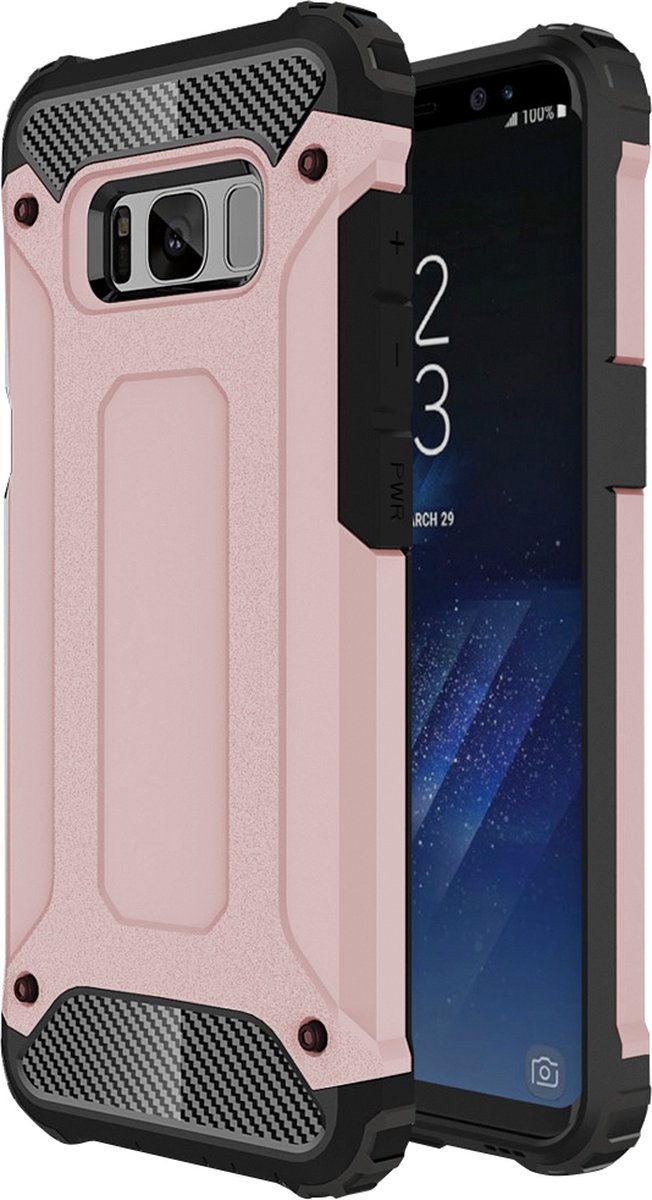Mobigear Hoesje geschikt voor Samsung Galaxy S8 Telefoonhoesje Hardcase | Mobigear Outdoor Backcover Shockproof | Schokbestendig Galaxy S8 Telefoonhoesje | Anti Shock Proof - Roségoud