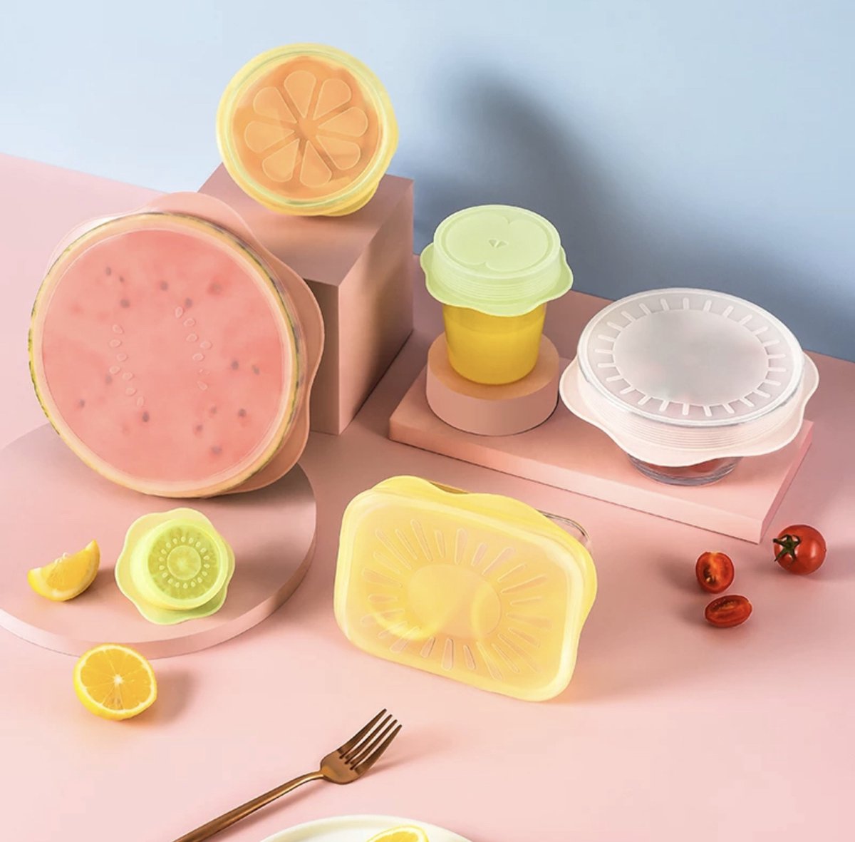 DIYCUT 4 stuks siliconen deksels, rekbaar, rekbare vershoudkappen, BPA