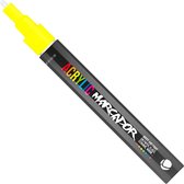 MTN Acrylic Marcador - Verfstift - fijne punt van 1 mm - permanent - Neon Geel