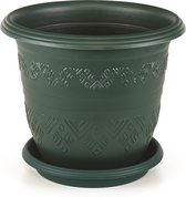 2Pcs M pots de fleurs verts classiques avec design 7.5L Jardinière d'herbes aromatiques 30x25cm