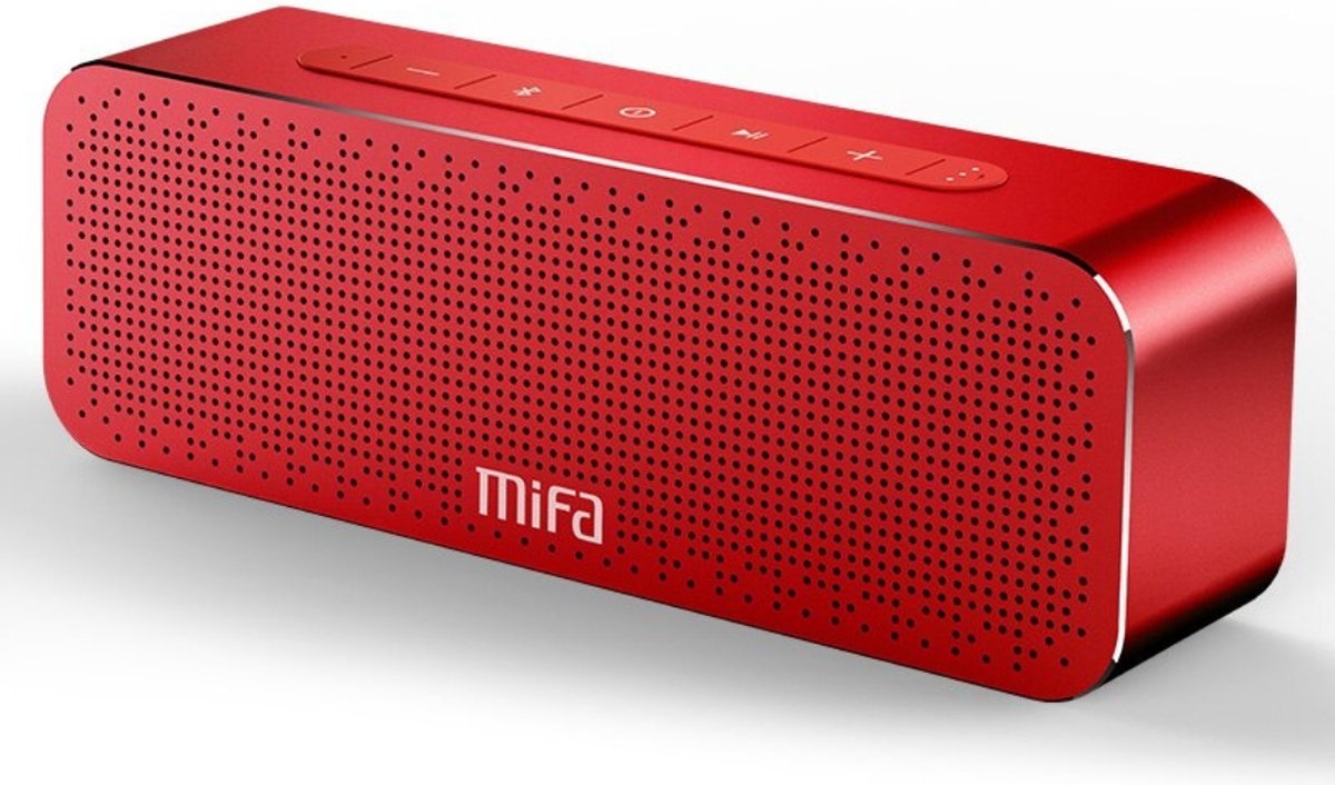 Mifa Bluetooth Speaker Draadloos - Muziek box draadloos - Inclusief aux aansluiting - Rood