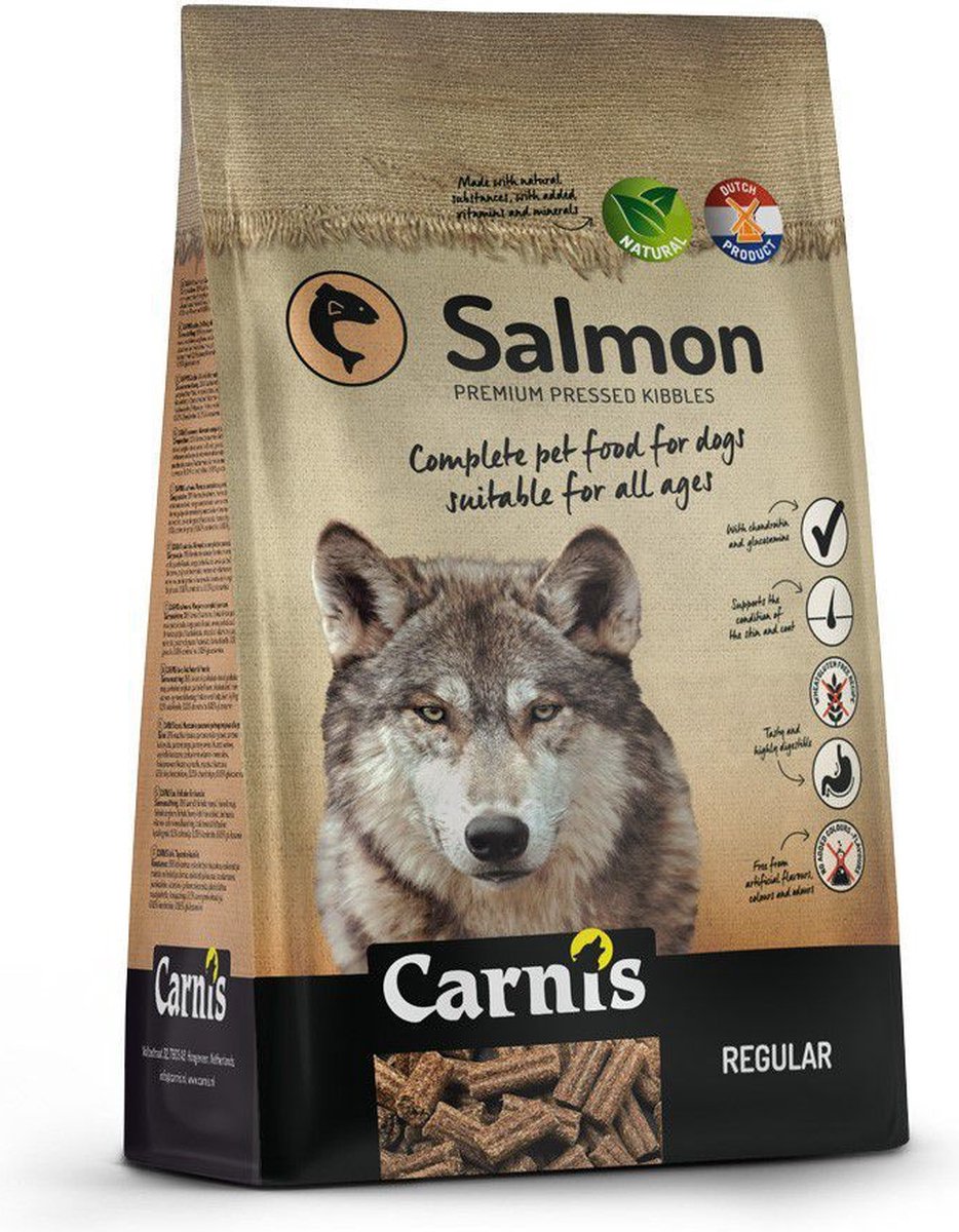 Carnis Carnis zalm regular geperst hondenvoer 12,5 kg - voor medium en grote honden