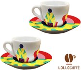 Lollo Caffè x Camilla Falsini Art Collection - Tulipa Solaris - Espressokopjes 2 stuks - Koffiekopjes - Ristrettokopje