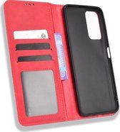 Xiaomi Redmi Note 11T Hoesje - Mobigear - Sensation Serie - Kunstlederen Bookcase - Rood - Hoesje Geschikt Voor Xiaomi Redmi Note 11T