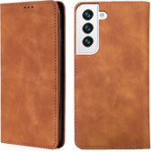 Book Case Samsung Galaxy S22 | Hoogwaardig PU Leren Telefoonhoesje | Lederen Wallet Case | Luxe Uitstraling | Pasjeshouder | Cognac Bruin