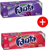 Fanta Grape Fat can 12x355 ml and Fanta Strawberry Fat can 12x355 ml mix tray 24x355 ml USA