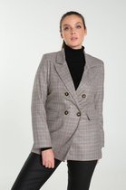 Cassis - Female - Blazer met prince-de-gallesruiten  - Grijs