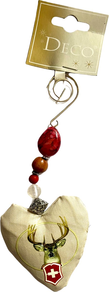Kerst - Kerstdecoratie - Hart - Kersthanger - Rendier - Kralen