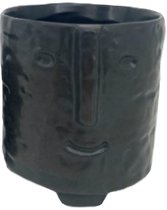 Plantophile - bloempot - facepot zwart - small - set van 2 stuks