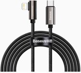 Baseus USB C naar Lightning kabel  2 Meter geschikt voor Apple iPhone (12, 13) & iPad - iPhone oplader kabel - iPhone kabel 20W Zwart 108992