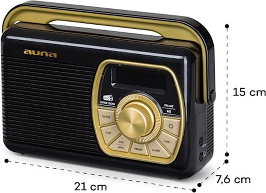 auna Buddy digitale radio FM & DAB/DAB+ tuner - Bluetooth - USB -
