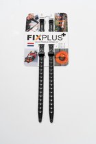 2 Fixplus straps zwart 30cm - TPU spanband voor snel en effectief bundelen en bevestigen van fietsonderdelen, ski's, buizen, stangen, touwen en latten
