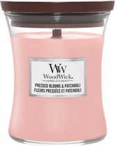 Woodwick Pressed Blooms & Patchouli Medium Candle - Geurkaars