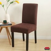 BankhoesDiscounter® Knitted Stoelhoes - Maat M - Donkerbruin - Hoes voor uw eetkamer stoelen