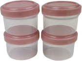 Mini boîtes de rangement - Rose / Transparent - Plastique - 35 ml - 4 pièces - Cuisine - Nourriture - Herbes - Contenants - Plateau - Boîte de rangement