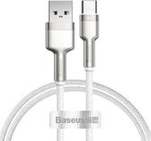 Baseus USB C kabel White 1 Meter geschikt voor Samsung S8, S9, S10, S20, S21, S22 Plus & Ultra - Samsung Oplaadkabel - usb c naar usb kabel - oplader kabel - lader - oplader (white