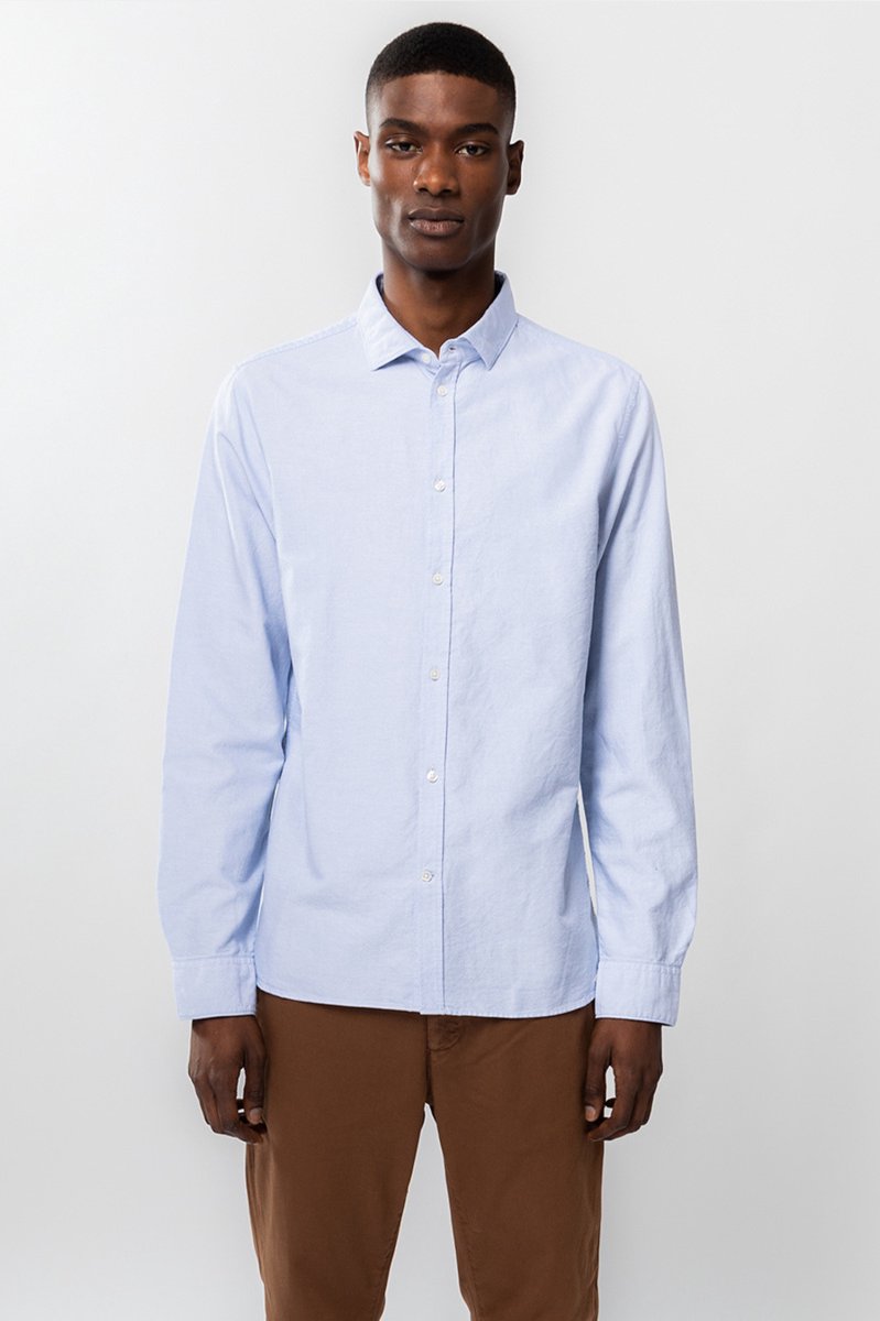 Sissy-Boy - Blauw katoenen Oxford overhemd