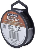 Beadalon Wildfire Rijgdraad Zwart - 18,3 m - 0,15 mm - sieraden maken - rijgdraad