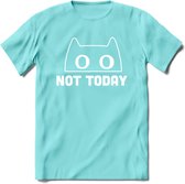 Not Today - Katten T-Shirt Kleding Cadeau | Dames - Heren - Unisex | Kat / Dieren shirt | Grappig Verjaardag kado | Tshirt Met Print | - Licht Blauw - M